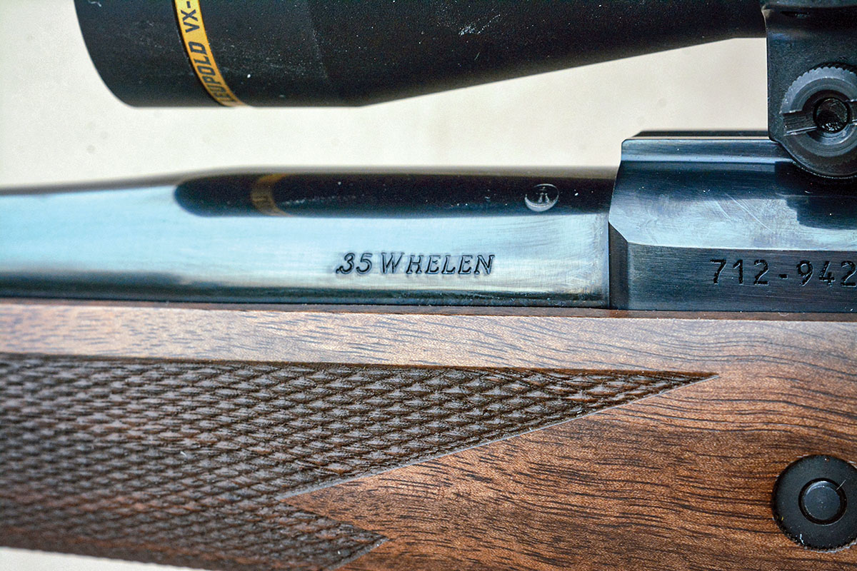 “.35 Whelen” barrel marking.